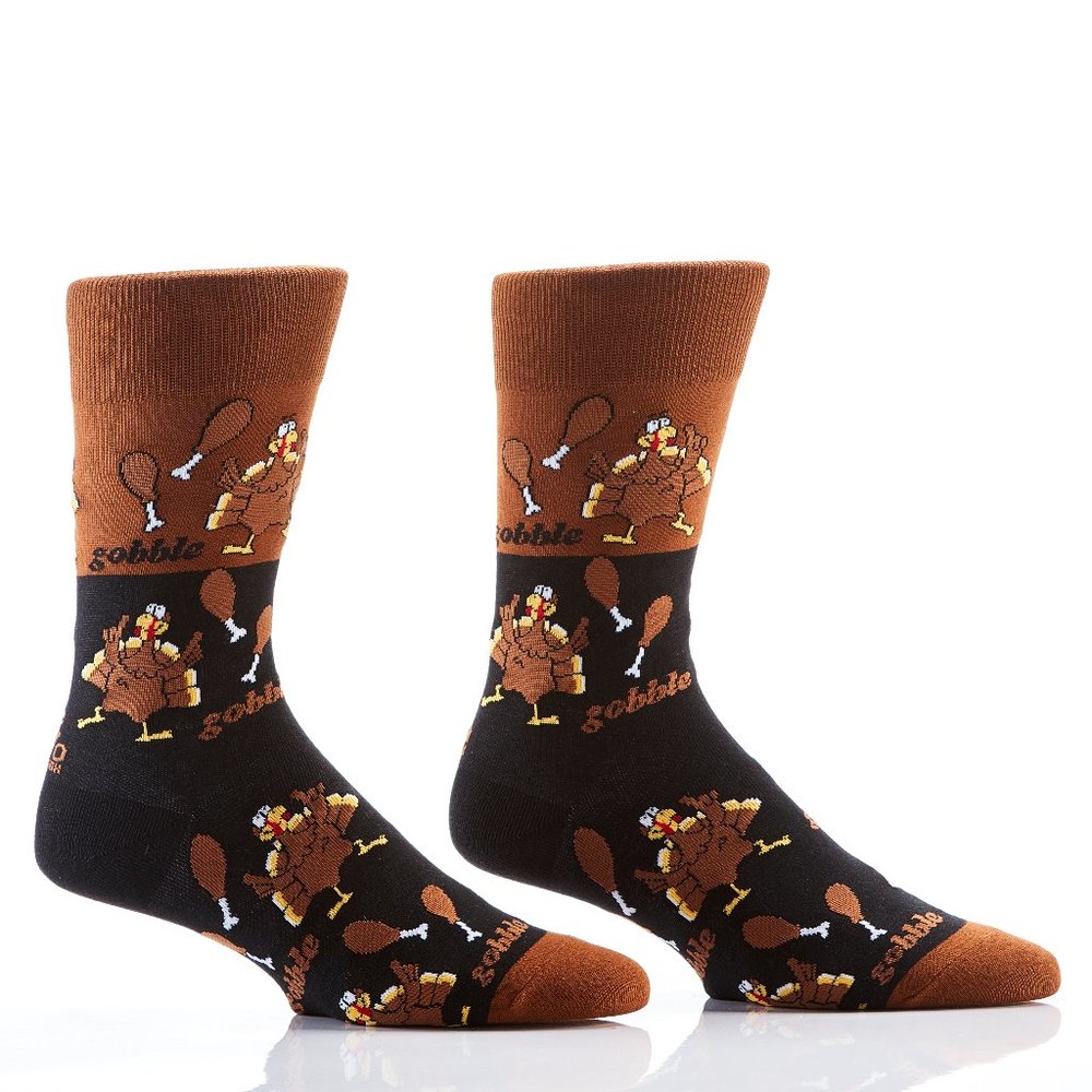 Silly Socks Gobble Gobble-Mens Crew Socks